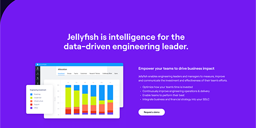 Jellyfish demo callout on website.