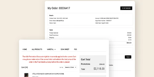 A wine order on the Riboli Family Wines website.