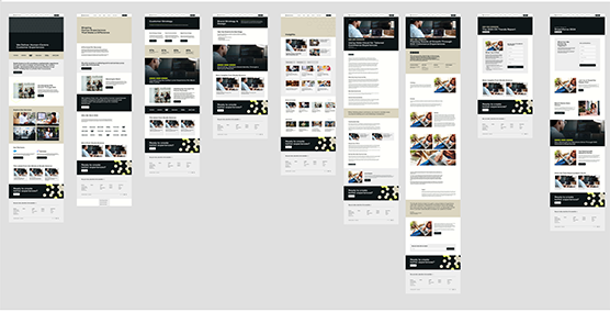 Wireframes of the Studio Science website created in Figma.
