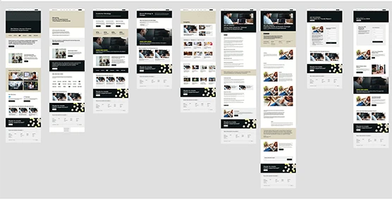 Wireframes of the Studio Science website created in Figma.