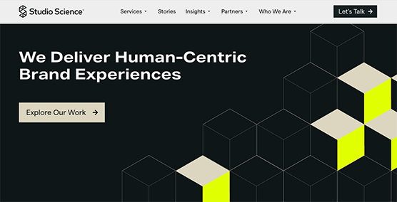 The hero image of the Studio Science website homepage.