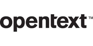 OpenText company black logo